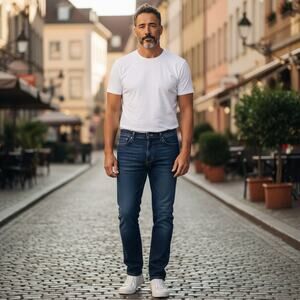 Signature Gold Levi Strauss Jeans Mens 35x28 Medium Wash Straight Stretch Denim